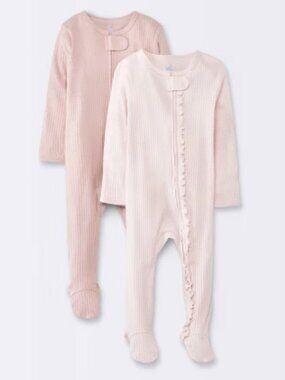 CLOUD ISLAND 2 pack sleep and plays; baby girl pajamas; baby girl sleepers